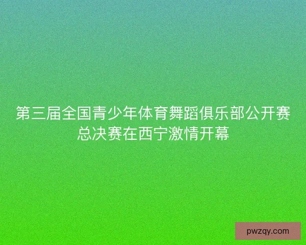 第三届全国青少年体育舞蹈俱乐部公开赛总决赛在西宁激情开幕