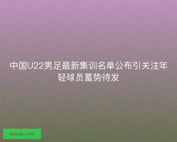 中国U22男足最新集训名单公布引关注年轻球员蓄势待发