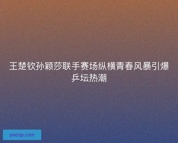 王楚钦孙颖莎联手赛场纵横青春风暴引爆乒坛热潮 王楚钦孙颖莎联手赛场纵横青春风暴引爆乒坛热潮